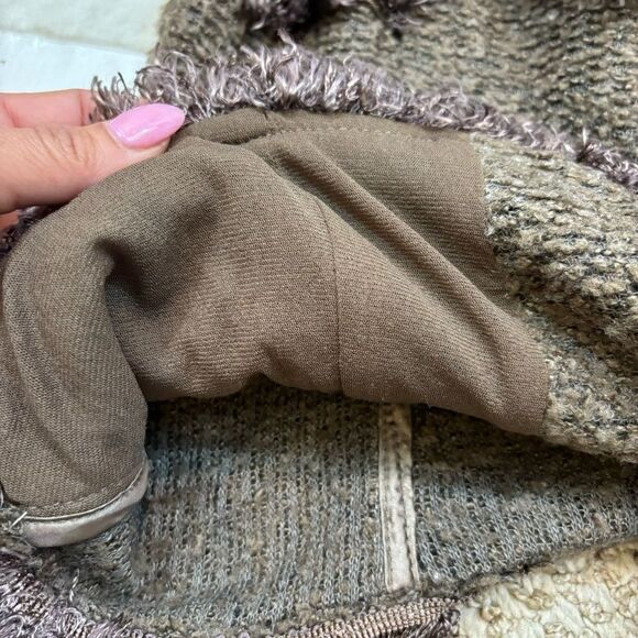 Ladies MonoReno Brand Brown Sequin Detail Zipper Front Cardigan Size Small - Picture 16 of 16